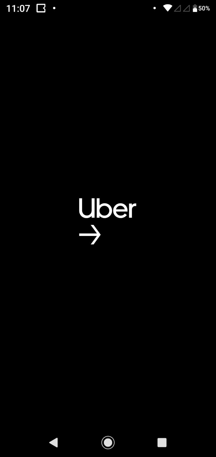 Tela inicial do aplicativo Uber Driver